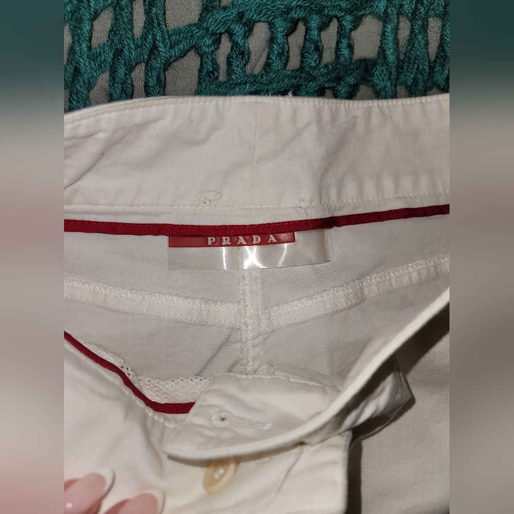 Prada Ivory Shirt with Crimson Trim